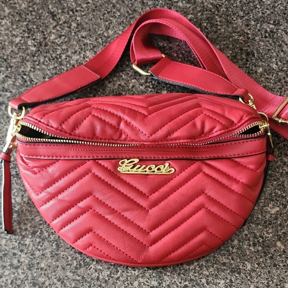 Red Quilted Crossbody Bag